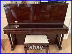 Petrof Upright Piano, Glossy Mahogany, withbench, in excellent condition