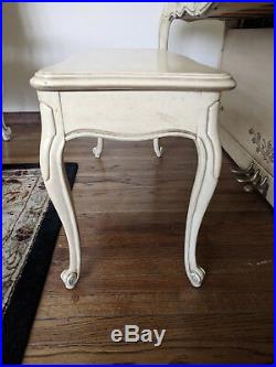 Philharmonic Upright Wooden Piano and Bench, Whitewashed Wood, Floral Carvings