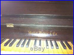 Piano Gorgeous Antique Hallet & Davis Piano Upright Piano Needs Restoration
