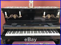 Pleyel & Wolff Co. Upright Piano (French circa 1886) and Piano Bench