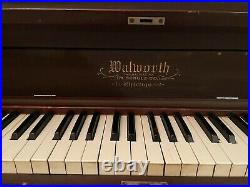 RARE! Antique circa1900 Walworth M. Shulz Co. Upright piano with BENCH #98471