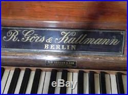 Rare Vintage Limited Time Only UpRight R. Gors & Kallmann Wheeled Piano (Germany)