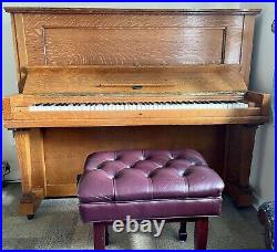 Restored 1908 Steinway Vertegrand Upright Piano Quarter Sawn Oak
