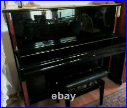 Ritmuller Upright Piano and Adjustable Bench Black Case 49 inches U126R U-EP