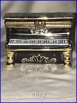 Rochard Limoges France Hand Painted Upright Piano- Orchestra Scene Trinket Box