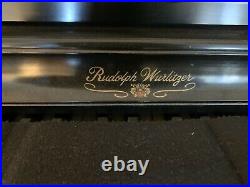 Rudolph Wurlitzer Piano, Ebony Upright Piano and Bench