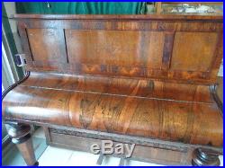 SALE! Broadwood Sons SPINET PIANO 1800's Civil War Rosewood Iv0ry keys Needs TLC