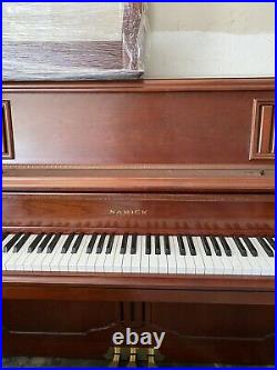 Samick Beautiful Upright Piano French Provincial Cherry with Bench Nice Looking
