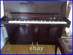 Samick upright piano, 76 keys, brown mahogany finish, good condition