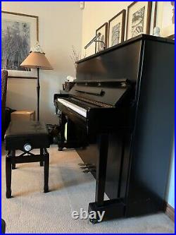 Satin Black Kohler & Campell Upright Piano with bench