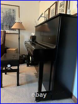 Satin Black Kohler & Campell Upright Piano with bench