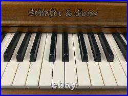 Schafer & Sons Spinet Upright Piano 38 Satin Walnut