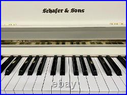 Schafer & Sons VS-42 Upright Piano 42 Polished Ivory/White