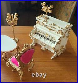 Set Of Spielwaren Doll Furniture Upright Piano Table Chairs Lamps Free Shipping