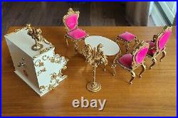 Set Of Spielwaren Doll Furniture Upright Piano Table Chairs Lamps Free Shipping