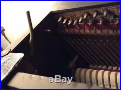 Settergren piano with piano bench, dark brown glossy finish
