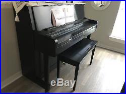Signed Charles Walter 45 Studio Piano Withbench SN531961 Mdl1500 EbonySatinFinsh