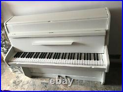 Small White Gloss 6 Octave Overstrung Kemble British Made Upright Piano