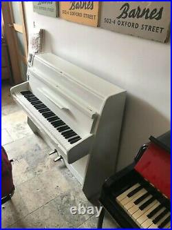 Small White Gloss 6 Octave Overstrung Kemble British Made Upright Piano