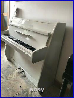 Small White Gloss 6 Octave Overstrung Kemble British Made Upright Piano