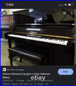 Smallest Upright Piano Yamaha Pearl River Eterna With Bench Works Perfectly