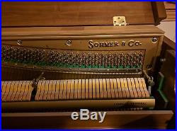 Sohmer & Co 34 Upright Piano withbench walnut finish