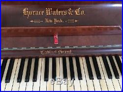 Spectacular antique Horace Waters & Co Cabinet Grand carved upright piano