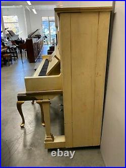 Steinway K-52 Upright Piano 52 Antique White/Gold