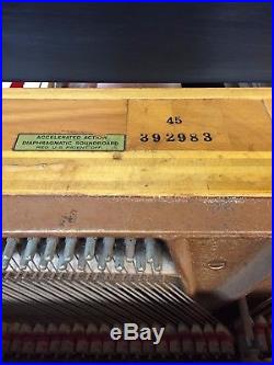 Steinway & Sons 45 Upright Piano & Adjustable Bench Ebony Satin Finish $3,995