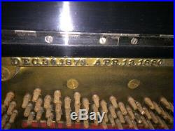 Steinway & Sons Grand Piano Antique Victorian 1881 Ebonized Black Upright Case