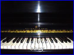 Steinway & Sons Studio Upright Piano 1098 Satin Ebony, Rebuilt