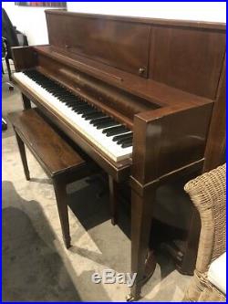 Steinway & Sons T144 Mid-Century Modern Upright Piano 40 Satin Walnut