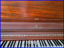 Steinway Tall Upright Piano 54 1/2 Model F Satin Mahogany Tuned VG+ +