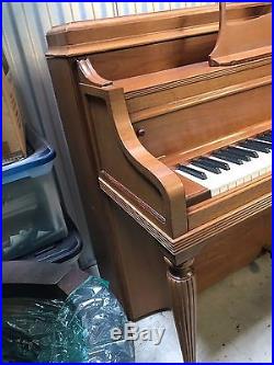 Steinway Upright Piano 42 Satin Walnut Piano Excellent Condition
