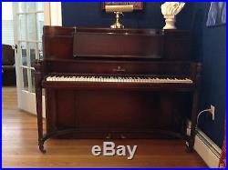 Steinway Upright Piano With Bench Art Deco