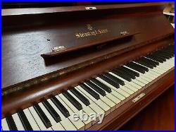 Steinway upright (vertical grand) piano 52 satin mahogany, beautifully restored