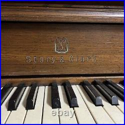 Story & Clark 40 Dark Satin Walnut Console Piano c1968 #428141