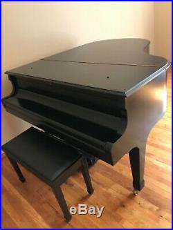 Story & Clark Ebony Satin Baby Grand Piano, Bench, QRS Petine CD Player & MORE