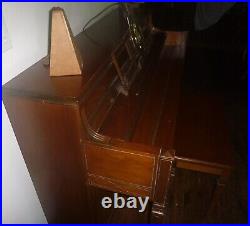 Story & Clark Upright Walnut Patrician II Console PIANO with piano stool VGC