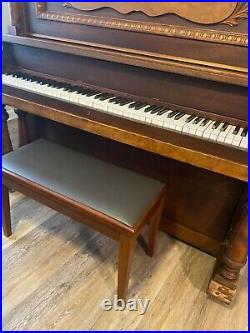 Timeless Brown Upright Purcell Piano with bench