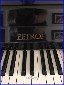 USED Petrof Upright 42 tall x 56 wide Professional Piano, Black, free shipping