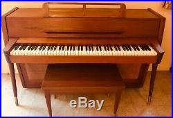 Ultra Rare Mid Century Modern Baldwin Acrosonic Spinet Piano with Woven Cane