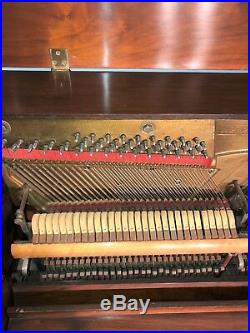 Unique Kimball Victorian Style Console Upright Piano, Gorgeous Mahogany