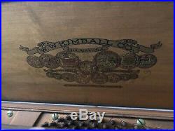 Upright Kimball piano, natural wood, 55.5 inch, black, 88 keys, practice piano