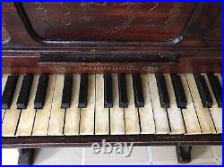 VERY RARE Antique Early Faux Rosewood Schoenhut Childs Toy Piano Upright Plays