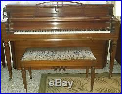 VINTAGE CHICKERING & SONS MAHOGANY UPRIGHT PIANO With BENCH & ORIG. SALES TAG