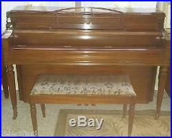 VINTAGE CHICKERING & SONS MAHOGANY UPRIGHT PIANO With BENCH & ORIG. SALES TAG