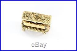 Vintage 14K Gold & Coral Upright Piano Movable Charm
