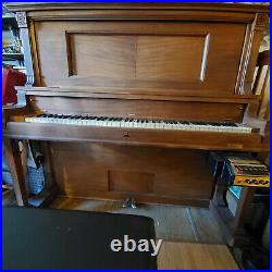 Vintage Brown Emerson Upright Piano with Pianocorder (Auto plays)
