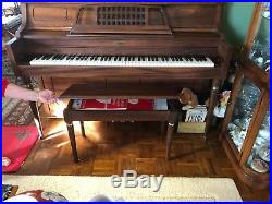 Vintage Currier Piano With Bench-Mahogany